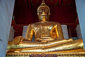 Ayutthaya, Thailand. Viharn Phra Mongkhon Bophit, 17m-high Buddha bronze statue. 